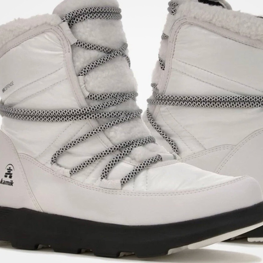 Kamik Women White Winter Snow Boots Insulated Waterproof Size 11 New Without Box